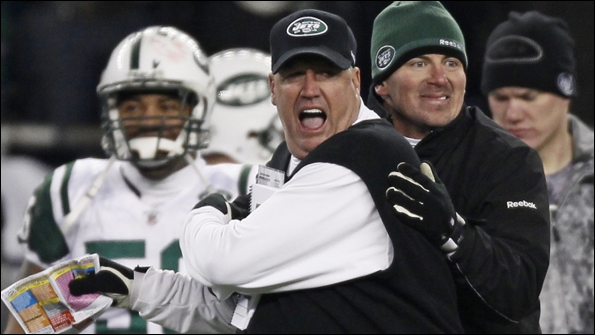 Rex Ryan has been accused of being a loudmouth but his Jets players appear to be very motivated by his coaching. Photo: AP
