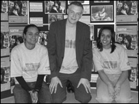 Rob Deeks with two film-makers