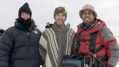 Matt N, Matt B and Zubin wrap up warm