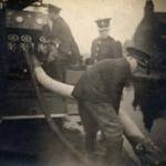 Joseph Chesney (foreground) on training duty getting water from the local canal