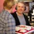 Radio 1 boss Andy presents Chris with a congratulatory cake as he passes the 37 hour mark!