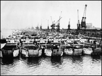 Landing craft in Southampton Docks