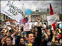 庆祝伦敦申办2012奥运会成功