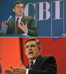 TOP: Gordon Brown 21 May 1997; BOTTOM: Gordon Brown 29 September 2009