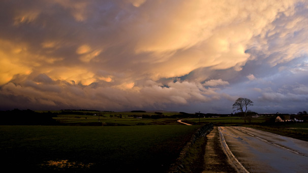 Stormclouds by road, photo courtesy of Stefan Heumann