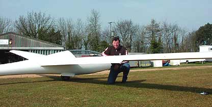 Howard Stableford with glider