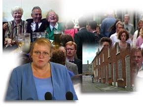 Montage of images relating to society