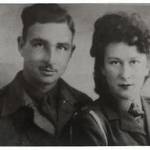 Jim and his sister when he arrived back in England.