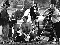 On the set of 'Milk'