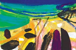 Roywell Bay at Low Tide By Barbara Rae. Image courtesy of The Adam Gallery