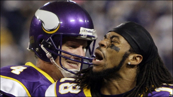 Brett Favre and Sidney Rice