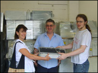 Helena Noifeld helping with the campaign.