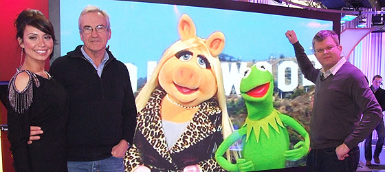 Larry Lamb, Miss Piggy and Kermit the frog