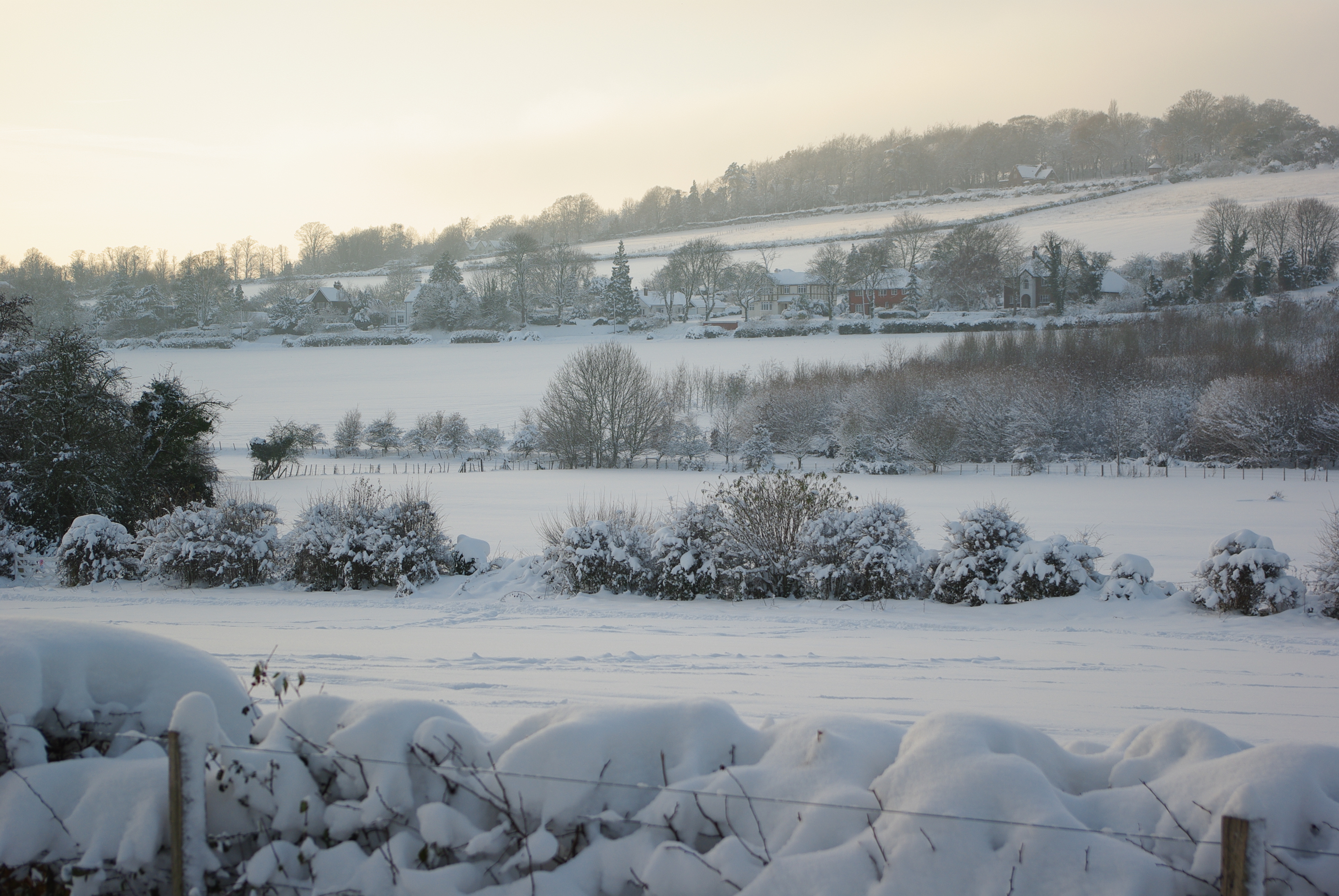 a view of snowy fields