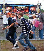 Running for a good spot at Live8!