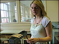 Jordan takes the plates for firing