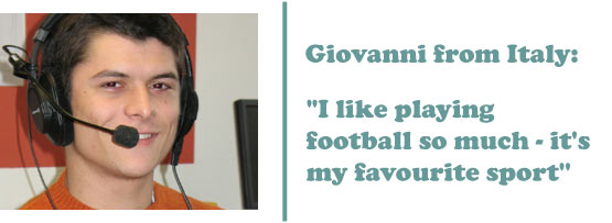 Giovanni from Italy - 'I like football so much, it's my favourite sport'