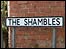 Roadsign for The Shambles in North Curry, Somerset