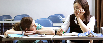 Two students talking