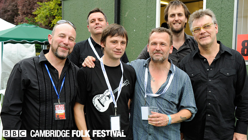 Martin Simpson and band (l-r Keith Angel, Andy Seward, Andy Cutting, Martin Simpson, Jon Boden and BJ Cole)