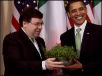 Taoiseach Brian Cowen and President Barack Obama