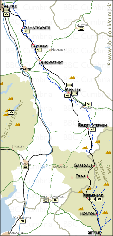 Settle to Carlisle map