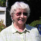 Shirley Bork, relaxing outside her home