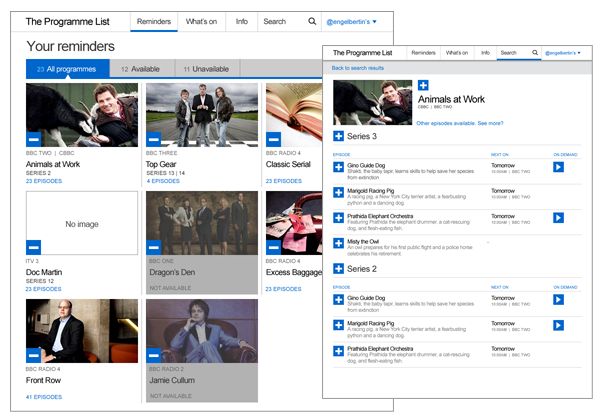 New GEL-based design for The Programme List