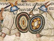 Mosaic of fighting gladiators