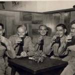 Photo No. 001 - Bert Ward, Eric Tranfield, George, Jack Burgin & Randy — Taken in a Café Bar about 9 o’clock one evening in Tel Aviv