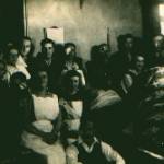 Patients and nurses at Gloucester Royal Infirmary. Red Cross nurse Doris Burton far right hand side. Nurse Betty front left.