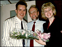 Don, Chris and Jenny celebrate their engagement