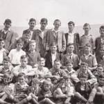 Richard Gilden (back row, centre, open-necked white shirt) with his evacuated school friends in Wales