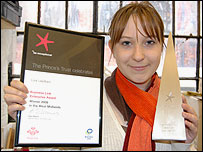 Lora with her award from the Prince's Trust