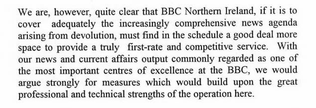 Extract of Minutes from Broadcasting Council Northern Ireland 1st December 1998