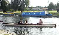 Rowing boat on the river