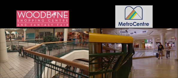A comparison montage of the Woodbine and the Metro Centres interior