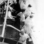 Heading through Suez, hoping for shore leave at the Paradise Bar Port Said!