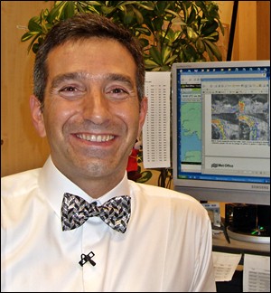 Wearing the silver and black bow tie selected by BBC Somerset