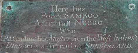 Sambo's grave and inscription