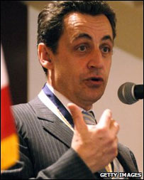 Nicolas Sarkozy speaks at an event sponsored by the American Jewish Committee in Washington