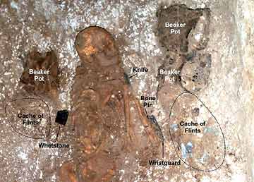 Detail of the burial site &copy; 2002 Wessex Archaeology