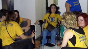 Charlotte and friends dressed up for a night out