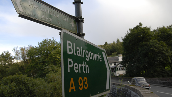 Cateran trail sign on bridge of Cally