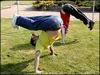 Oliver and Simon doing a two-handed invert