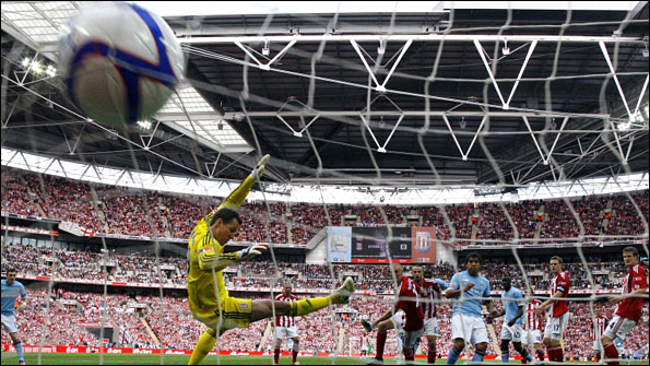 Yaya Toure scores for Manchester City in the 1-0 FA Cup final win over Stoke City