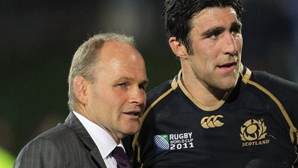 Scotland coach Andy Robinson with Kelly Brown