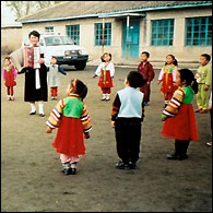 children from a kindergarten in a south east rural area