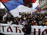 Demonstrata në Beograd kundër pavarësisë së Kosovës