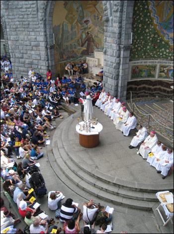 Bishop Declan preaching at an opening mass